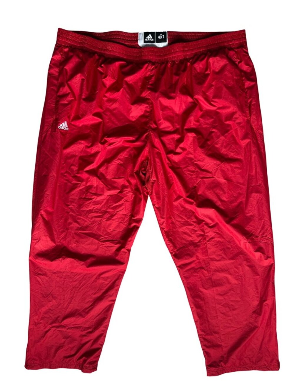Adidas Size 4XT Pants Red Wind Pant Pull On Drawstring Zipper Ankles Athletic